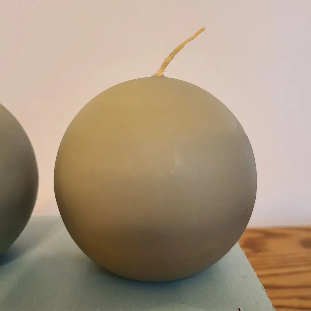 PartyLite Ball Candles 3" Ginger Apple Scent Round Ball Two In Original Box - Picture 6 of 10